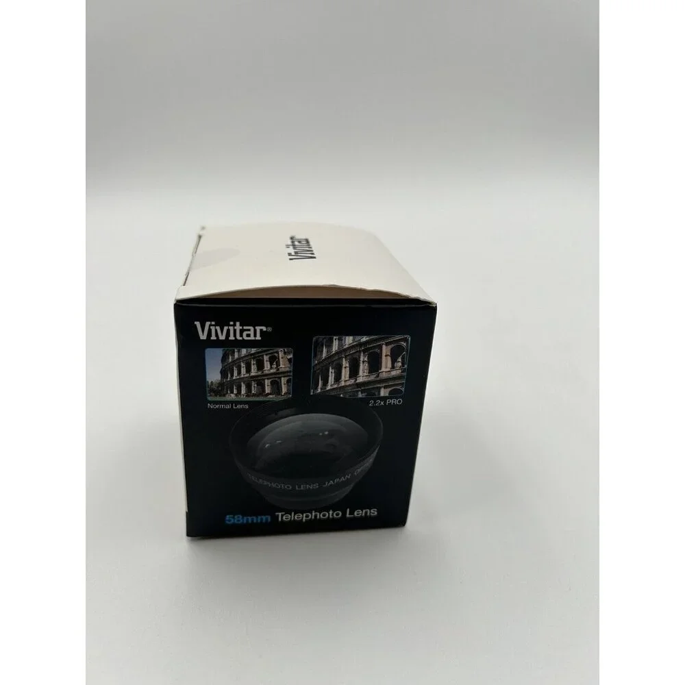 NEW Vivitar Camera Lens 2.2X 58mm Pro Telephoto Lens 58mm HD4 Optics with Case